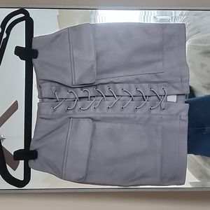 Faux Suede Grey Skirt